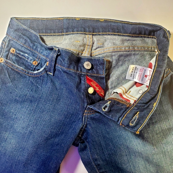 LUCKY BRAND Vintage 90's Lil' Maggie Low Rise Flare Button Fly Denim Jeans Sz 25 - Picture 5 of 15